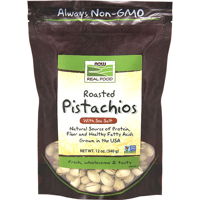 Pistachios Roasted and Salted 12 oz, NOW Foods 