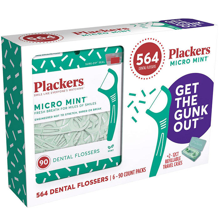 Plackers Micro Mint Dental Floss Picks, 564 Dental Flossers