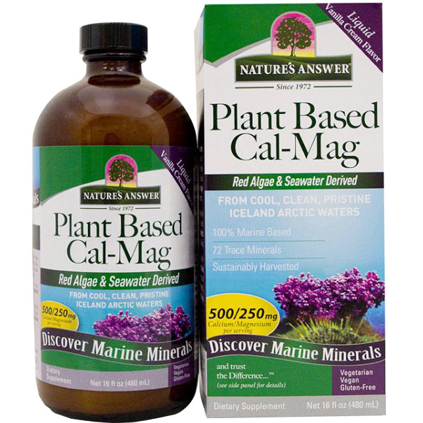 Plant Based Cal-Mag Liquid, Marine Calcium Magnesium, 16 oz, Natures Answer