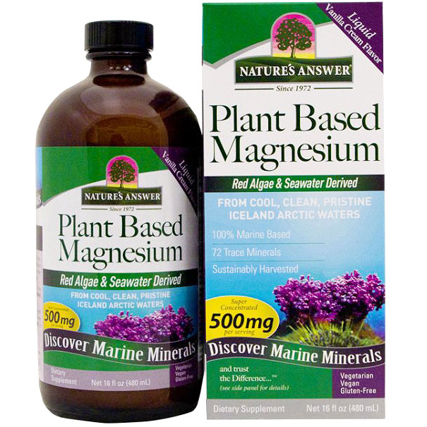 Plant Based Magnesium Liquid, Aquamin Marine Minerals, 16 oz, Natures Answer