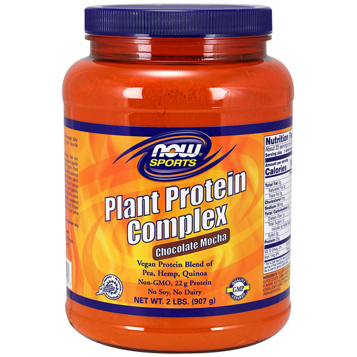 Plant Protein Complex Powder - Chocolate Mocha, 2 lb, NOW Foods