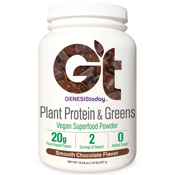 Plant Protein & Greens - Smooth Chocolate, 17 Servings, Genesis Today