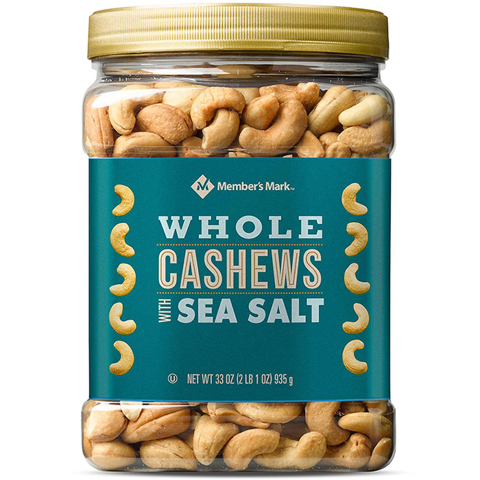 Members Mark Roasted Whole Cashews with Sea Salt, 33 oz (935 g)