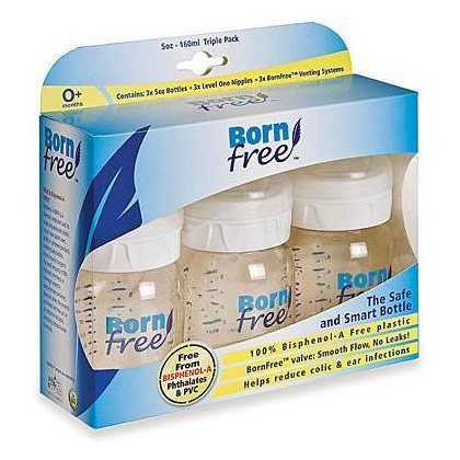 BornFree (Born Free) Plastic Bottle, 5 oz Baby Bottle, 3 Pack, BornFree (Born Free)