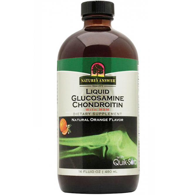 Liquid Glucosamine Chondroitin - Natural Orange Flavor, 16 oz, Natures Answer
