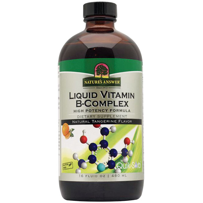 Liquid Vitamin-B Complex , High Potency Formula, 16 oz, Natures Answer