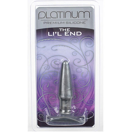 Doc Johnson Platinum Premium Silicone, The Li'L End, Butt Plug, Charcoal Clam Shell, Doc Johnson