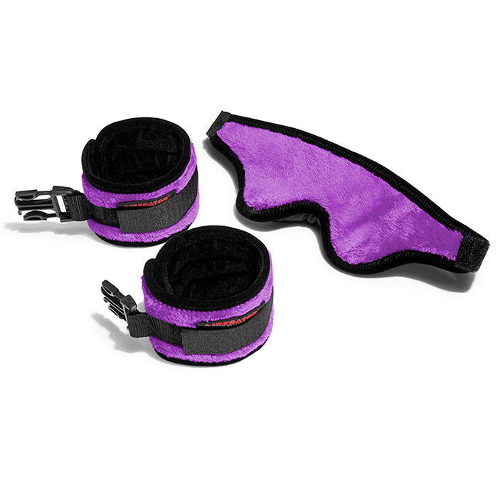 Plush Tease Kit for Playful Restraint - Fluffy Purple, Liberator Bedroom Adventure Gear