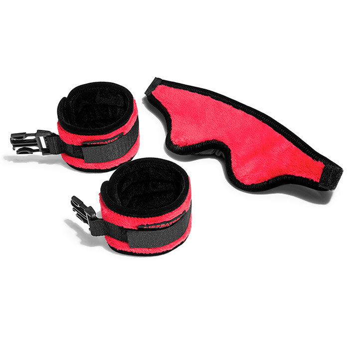 Plush Tease Kit for Playful Restraint - Fluffy Red, Liberator Bedroom Adventure Gear