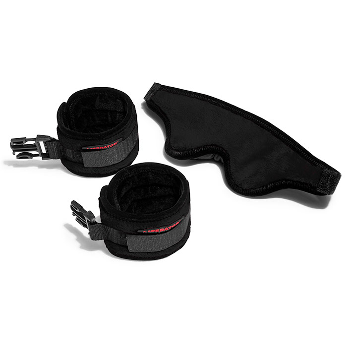 Plush Tease Kit for Playful Restraint - Microfiber Black, Liberator Bedroom Adventure Gear