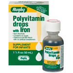 Watson Rugby Labs Polyvitamin Drops w/ Iron, 50 ml, Watson Rugby