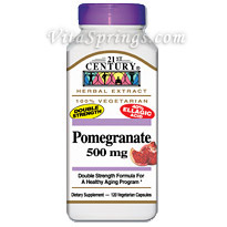 21st Century HealthCare Pomegranate 500 mg 120 Vegetarian Capsules, 21st Century Health Care