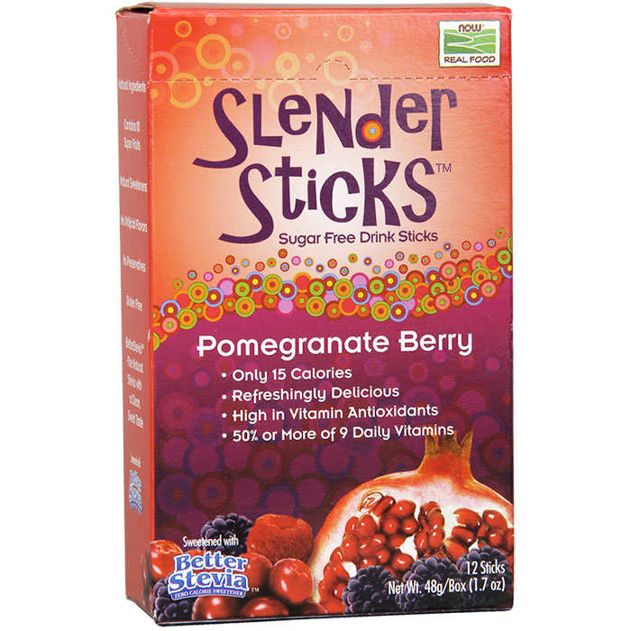 Pomegranate Berry Slender Sticks, Sugar Free Drink Mix, 12 Sticks, NOW Foods