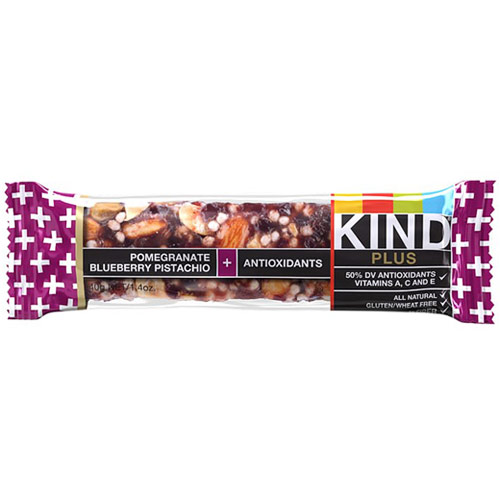 KIND Plus Bars Pomegranate Blueberry Pistachio Plus Antioxidants Bar, 1.4 oz x 12 Bars, KIND Plus Bars