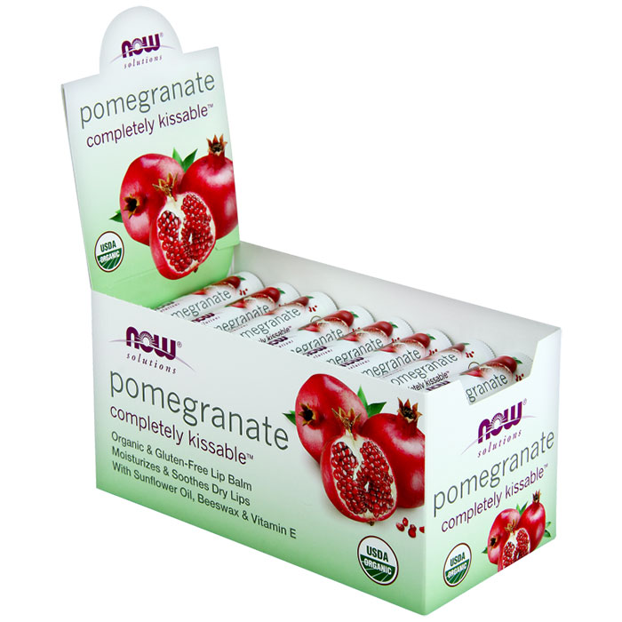 Completely Kissable Pomegranate Lip Balm, 0.15 oz x 32 Pack, NOW Foods