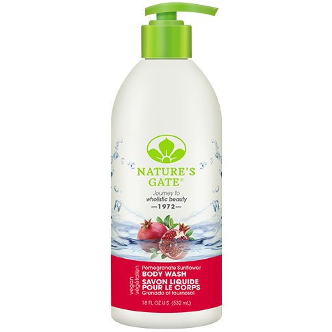 Nature's Gate Pomegranate Sunflower Velvet Moisture Body Wash, 18 oz, Nature's Gate