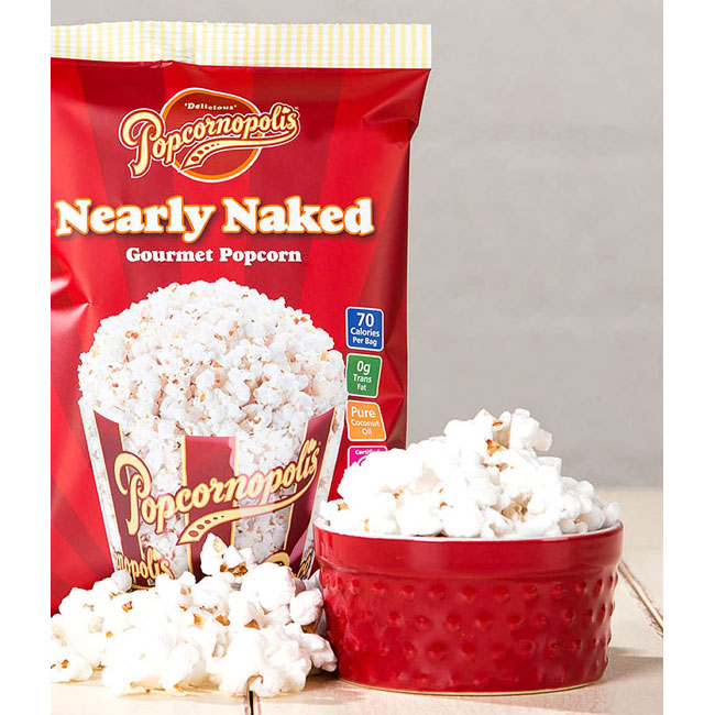 Popcornopolis Nearly Naked Gourmet Popcorn Single-Serving Snack Assortment, 0.55 oz x 40 Bags