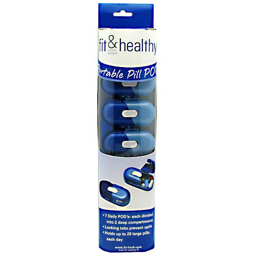 Fit & Healthy Portable Pill PODs, with Organizing Tray, VitaMinder