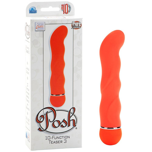 Posh 10-Function Teaser 3 Vibrator, Orange, California Exotic Novelties