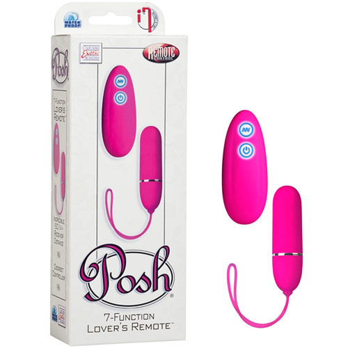 Posh 7-Function Lovers Remote Bullet Vibrator, Pink, California Exotic Novelties