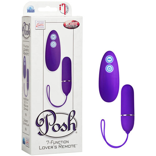 Posh 7-Function Lovers Remote Bullet Vibrator, Purple, California Exotic Novelties