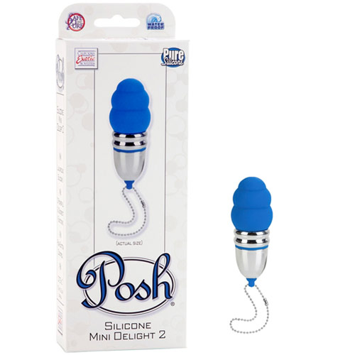 Posh Silicone Mini Delight 2, Wireless Vibrator, Blue, California Exotic Novelties