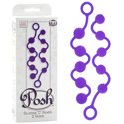 Posh Silicone O Beads, 2 Sizes, Purple, California Exotic Novelties