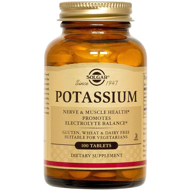 Potassium, 100 Tablets, Solgar