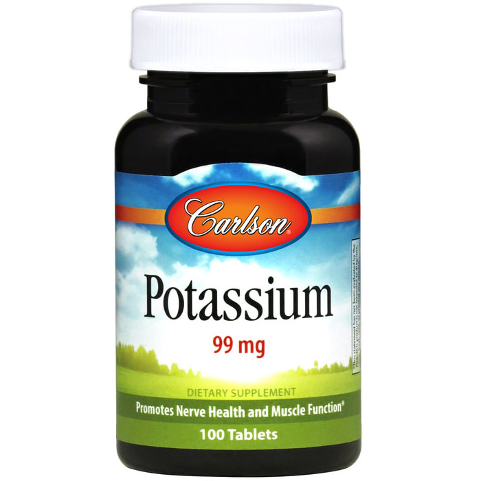 Potassium 99 mg, 100 Tablets, Carlson Labs