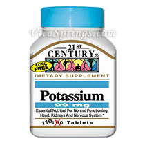 21st Century HealthCare Potassium 99 mg 110 Tablets, 21st Century Health Care