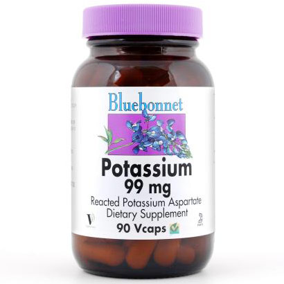 Potassium 99 mg, 90 Vcaps, Bluebonnet Nutrition