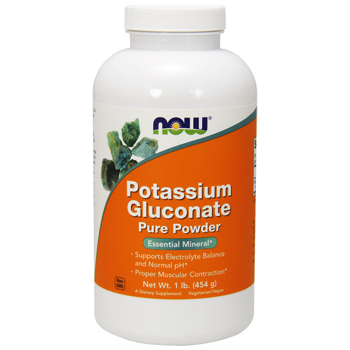 Potassium Gluconate Powder Vegetarian 1 lb, NOW Foods