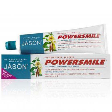 PowerSmile Whitening Toothpaste Vanilla Mint Fluoride-Free, 6 oz, Jason Natural