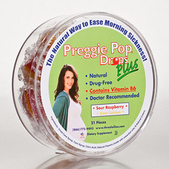 Preggie Pop Drops Plus, Morning Sickness Relief, 21 Pieces, Three Lollies LLC