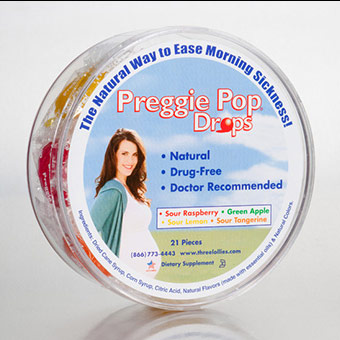 Preggie Pop Drops Variety, for Morning Sickness, 21 Pieces, Three Lollies LLC