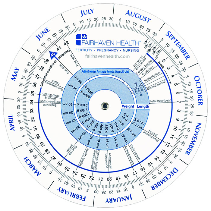 Pregnancy Wheel & Ovulation Calendar/Calculator, Fairhaven Health