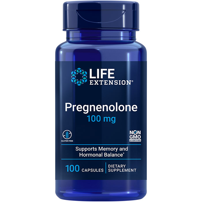 Pregnenolone 100 mg, 100 Capsules, Life Extension