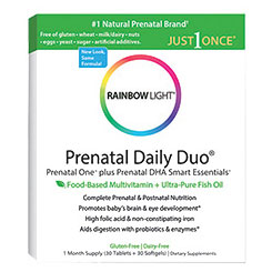 Prenatal Daily Duo, Prenatal One + DHA Smart Essentials Combo Pack, 30+30 Softgels, Rainbow Light