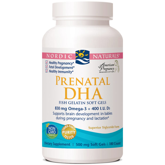 Prenatal DHA Fish Gelatin Soft Gels, 180 Softgels, Nordic Naturals