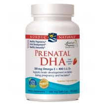 Prenatal DHA - Strawberry Flavor, Omega-3 + D3, 90 Softgels, Nordic Naturals
