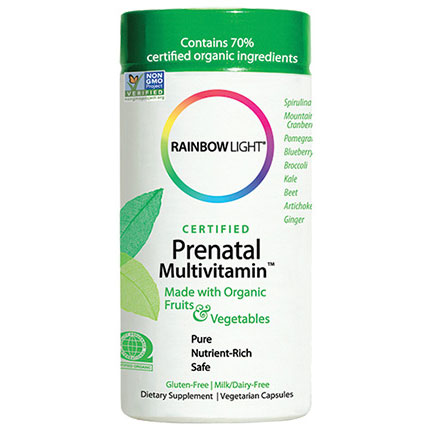 PreNatal Organic MultiVitamin, Certified Organics, 120 Capsules, Rainbow Light