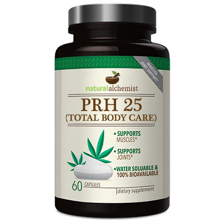 PRH (Phyto Rich Hemp) Total Body Care 25 mg, Value Size, 60 Capsules, Natural Alchemist