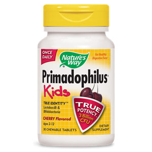 Primadophilus Kids Probiotic, Cherry Chew, Value Size, 60 Chewable Tablets, Natures Way