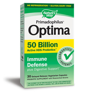 Primadophilus Optima Immune Defense Probiotics, Shelf Stable, 30 Vegetarian Capsules, Natures Way