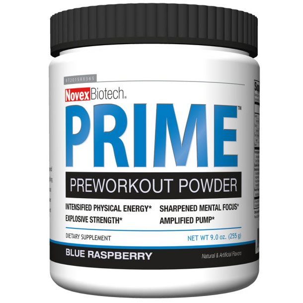 Prime Pre-Workout Powder - Blue Rasberry, 9 oz, Novex Biotech