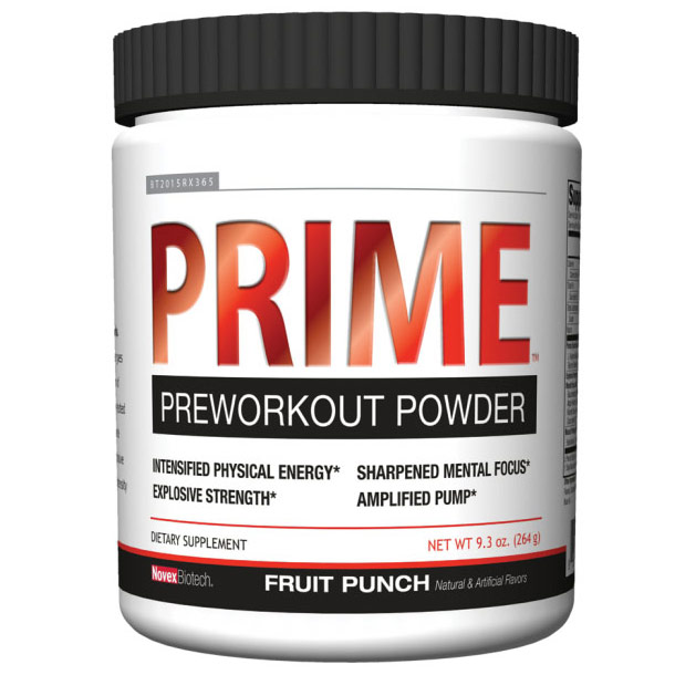 Prime Pre-Workout Powder - Fruit Punch, 9.3 oz, Novex Biotech