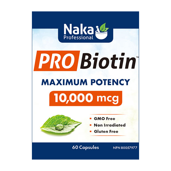 Pro Biotin 10,000 mcg, Maximum Potency, 60 Capsules, Naka Herbs & Vitamins