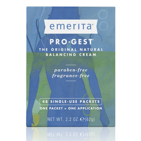 Pro-Gest Natural Progesterone Cream Paraben Free Single Use Packets , 48 Packets, Emerita