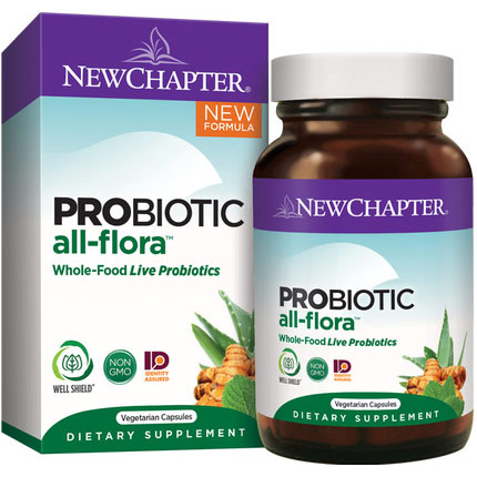 Probiotic All-Flora, Whole-Food Live Probiotics, 30 Vegetarian Capsules, New Chapter