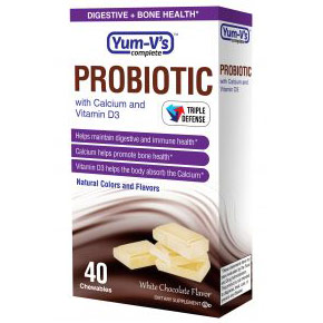 Chewable Probiotic with Calcium & Vitamin D3, 40 Chewables, Yum-Vs Complete